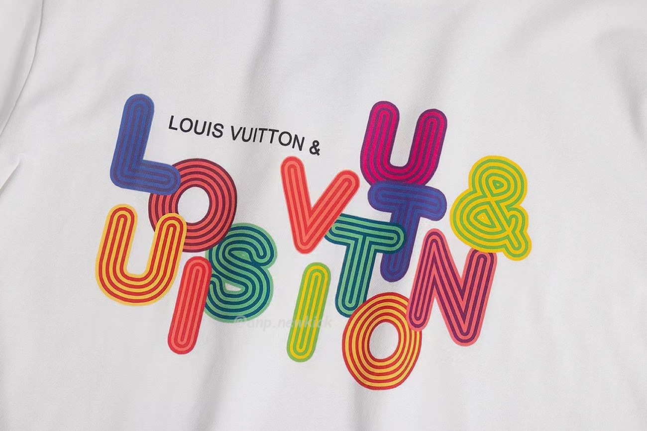 Louis Vuitton Colorful Letter Printed Short Sleeves T Shirt (6) - www.newkick.org